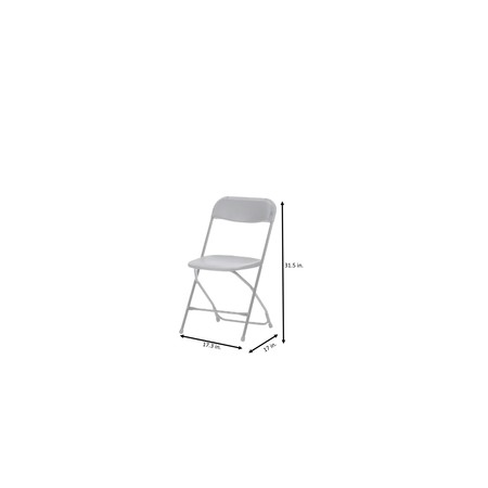 Zown Folding Chair, Stacking, Resin, White, Banquet, PK8 60540WHT8E